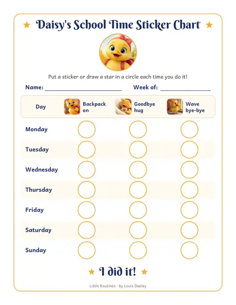 Daisy sticker chart worksheet preview