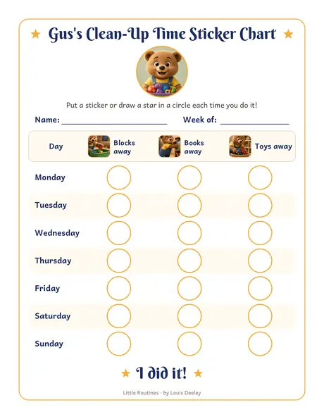Gus sticker chart worksheet preview
