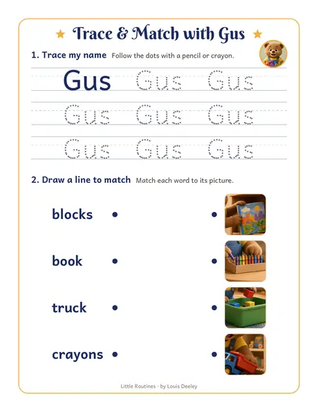 Gus trace & match worksheet preview
