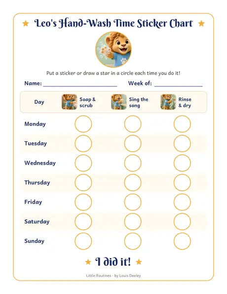 Leo sticker chart worksheet preview