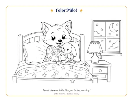 Milo the Fox coloring page worksheet preview