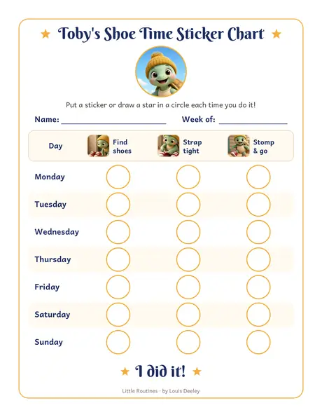 Toby sticker chart worksheet preview